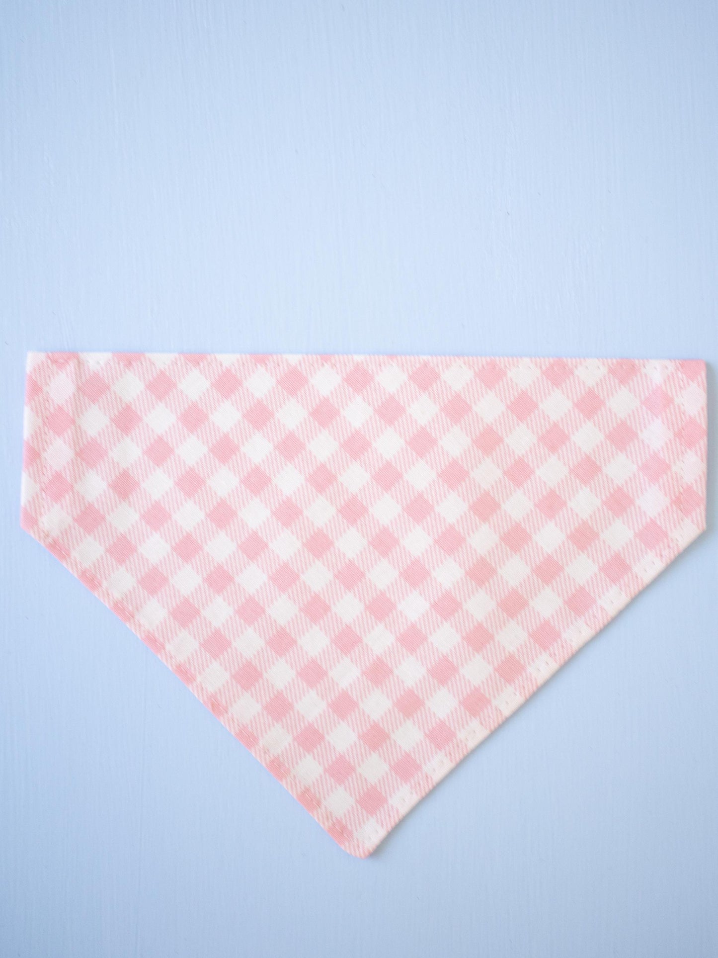 Strawberry Pink Gingham Over the Collar Bandana