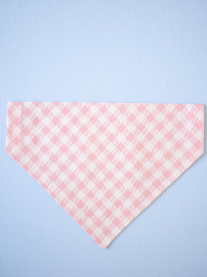 Strawberry Pink Gingham Over the Collar Bandana