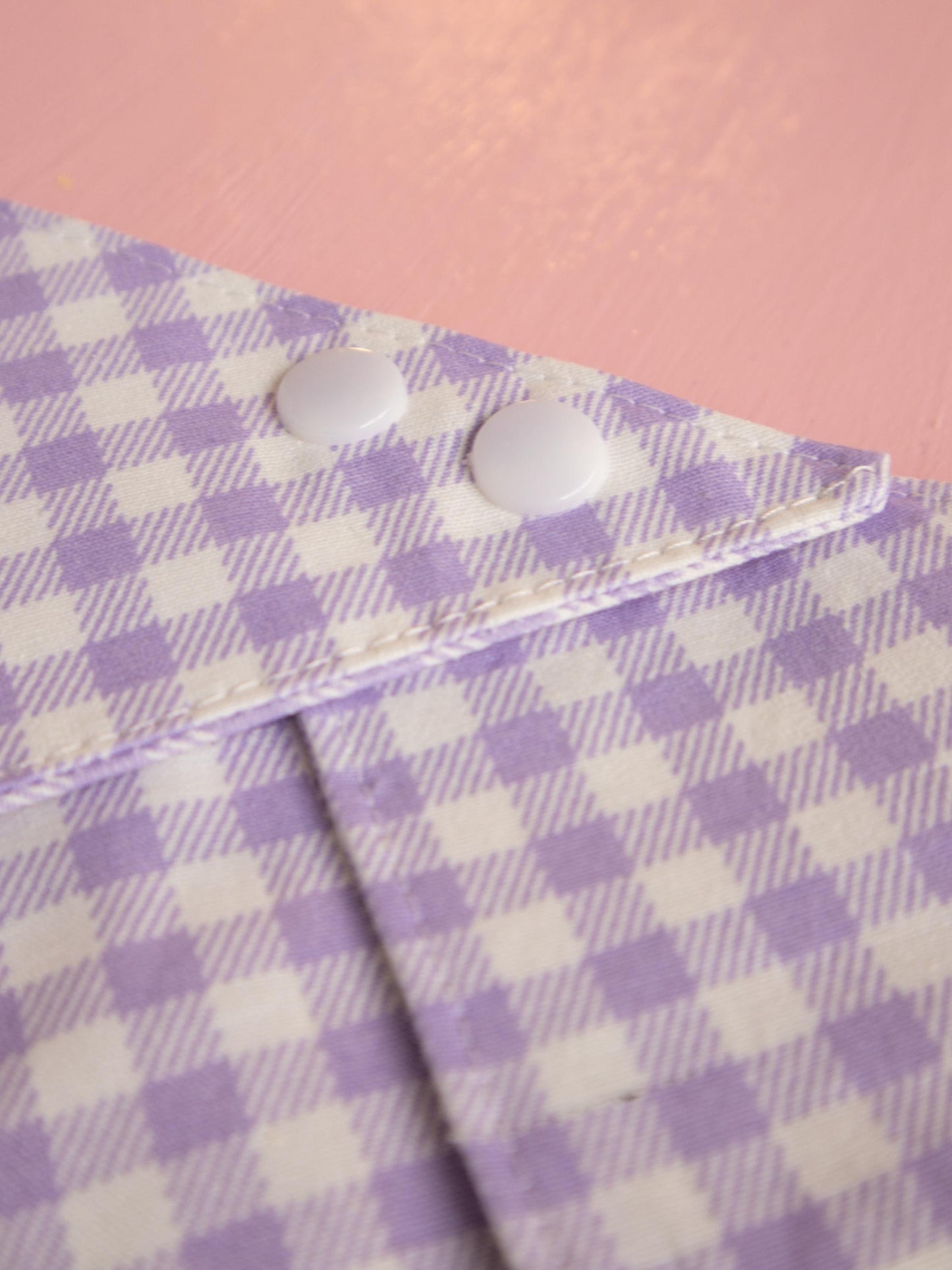 Lavender Gingham Snap Bandana
