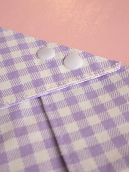 Lavender Gingham Snap Bandana