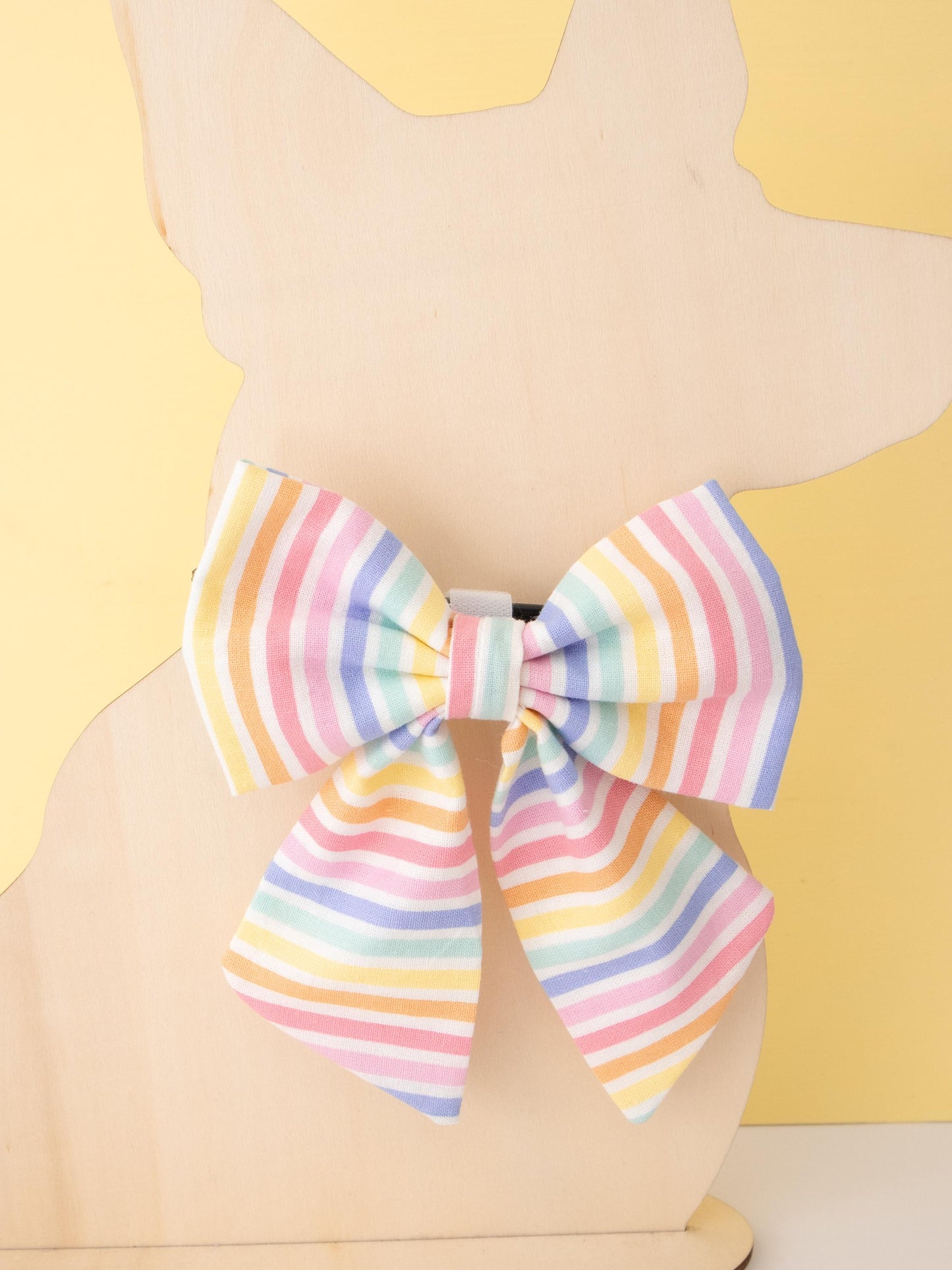 Pastel Rainbow Stripe Pet Sailor Bow