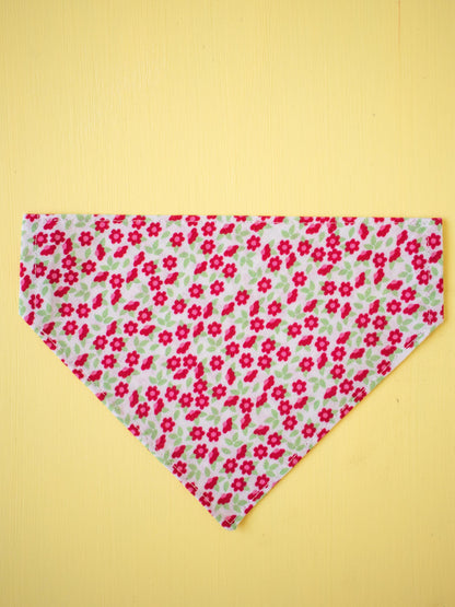 Floral patterned bandana on a yellow background