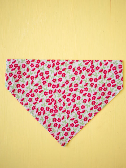 Floral patterned bandana on a yellow background