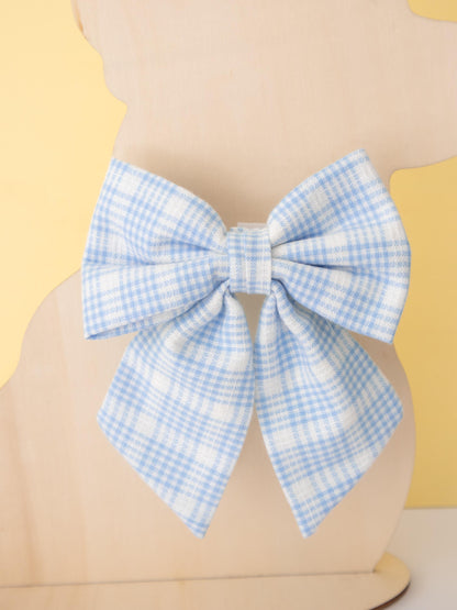 Blue Plaid Pet Sailor Bow