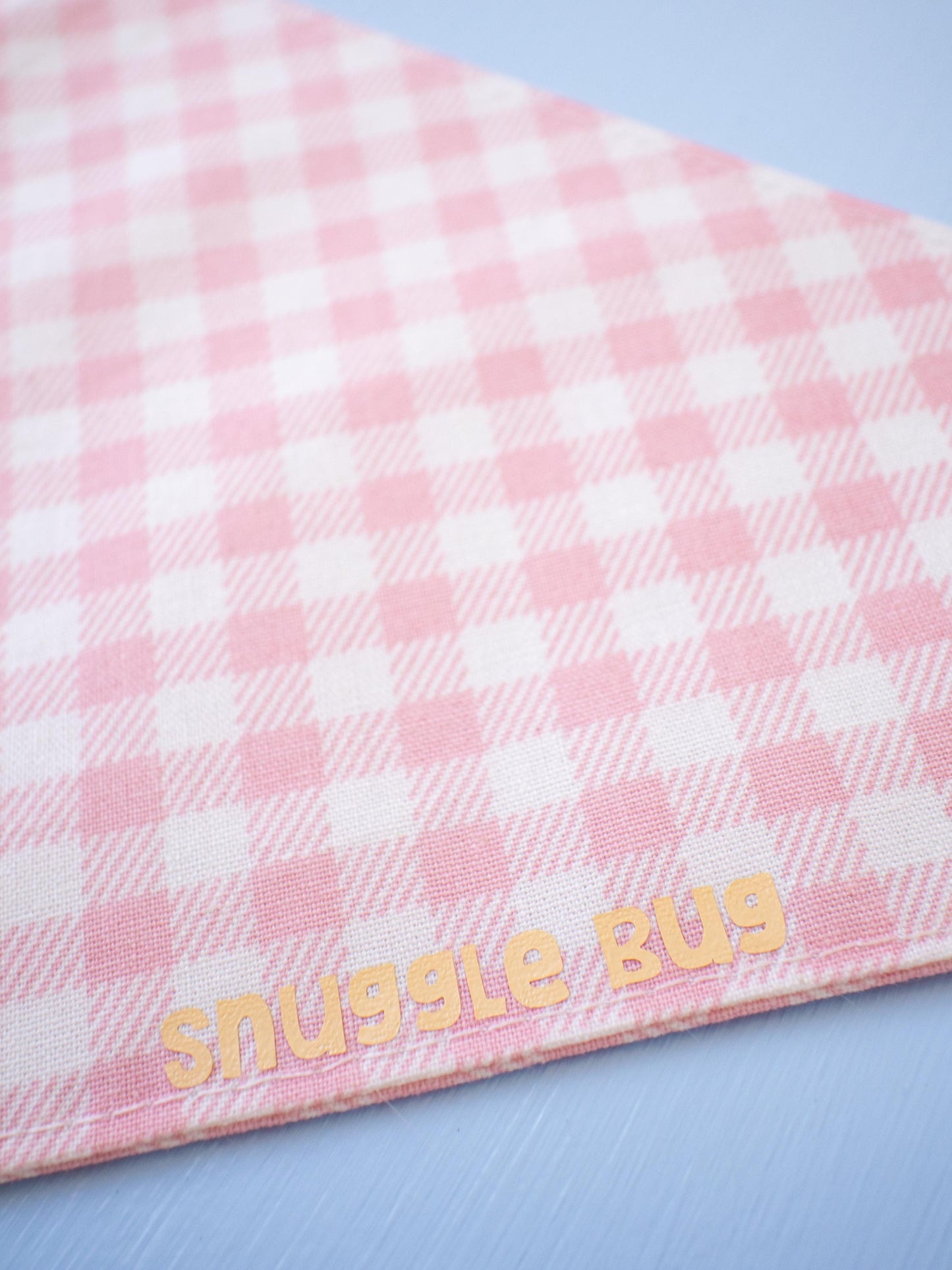 Strawberry Pink Gingham Over the Collar Bandana
