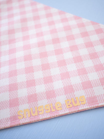 Strawberry Pink Gingham Over the Collar Bandana