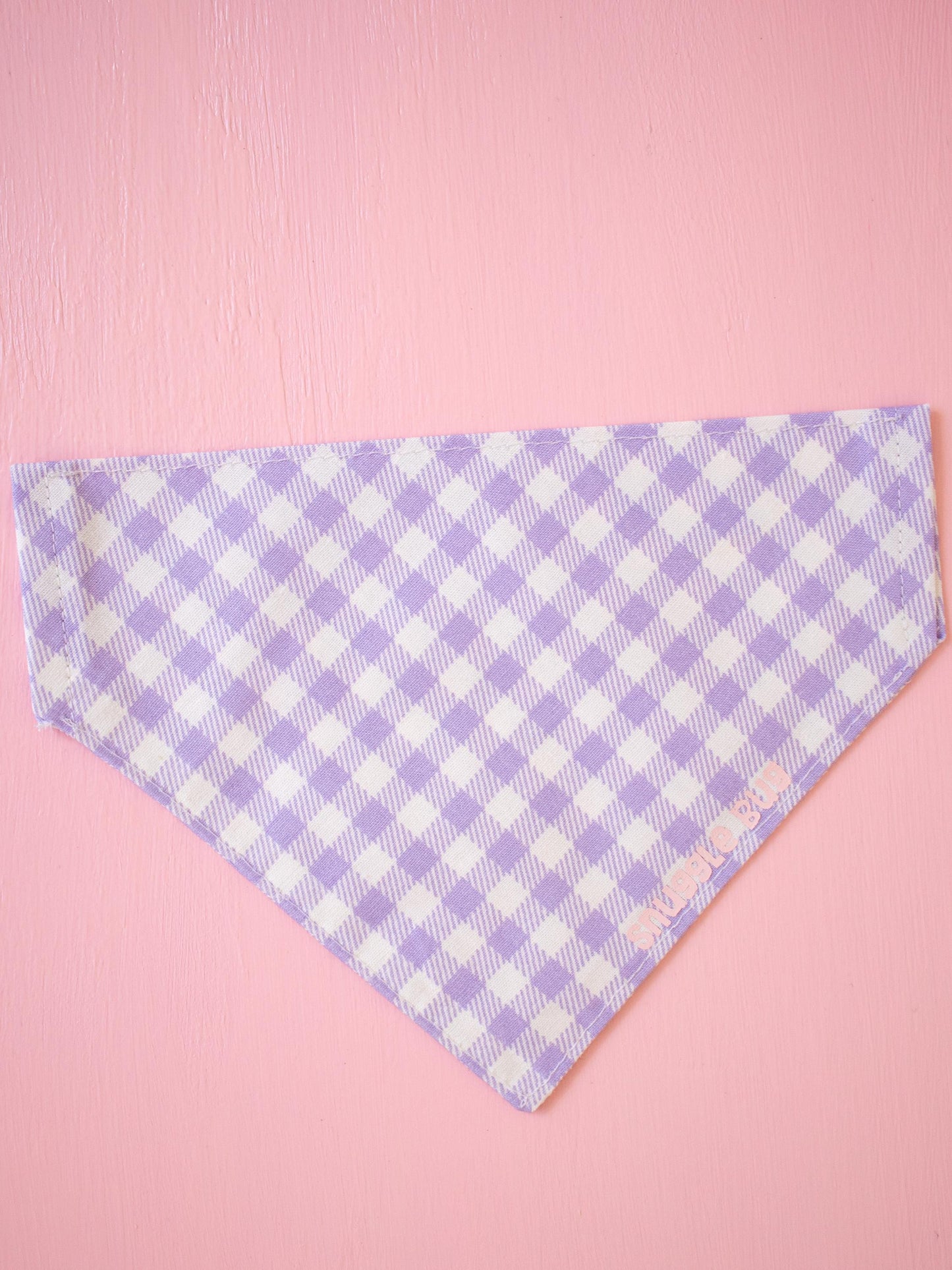 Lavender Gingham Over the Collar Bandana