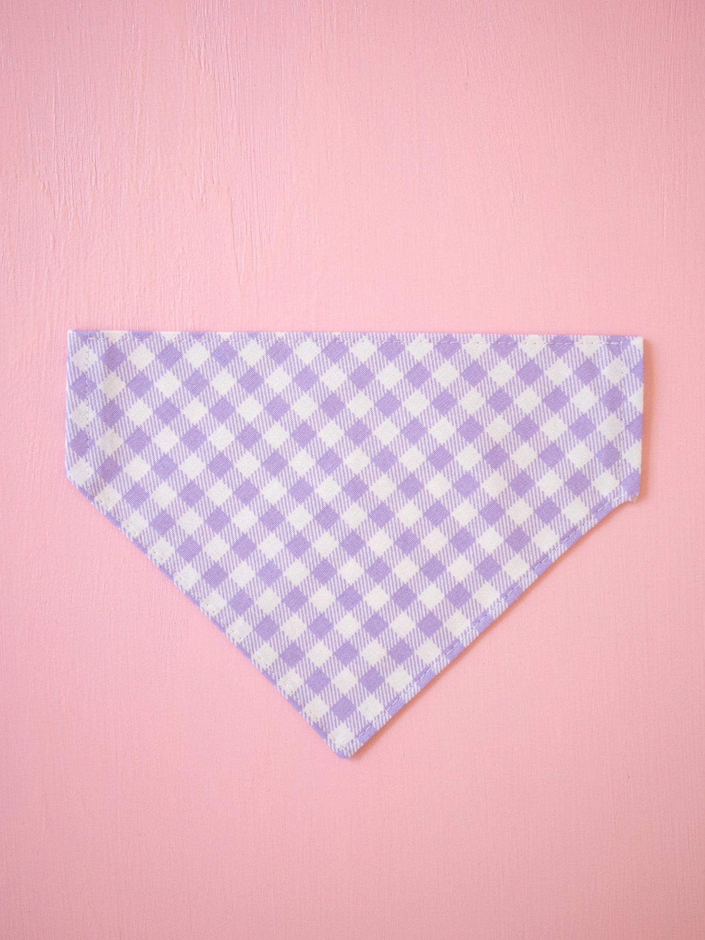 Lavender Gingham Over the Collar Bandana