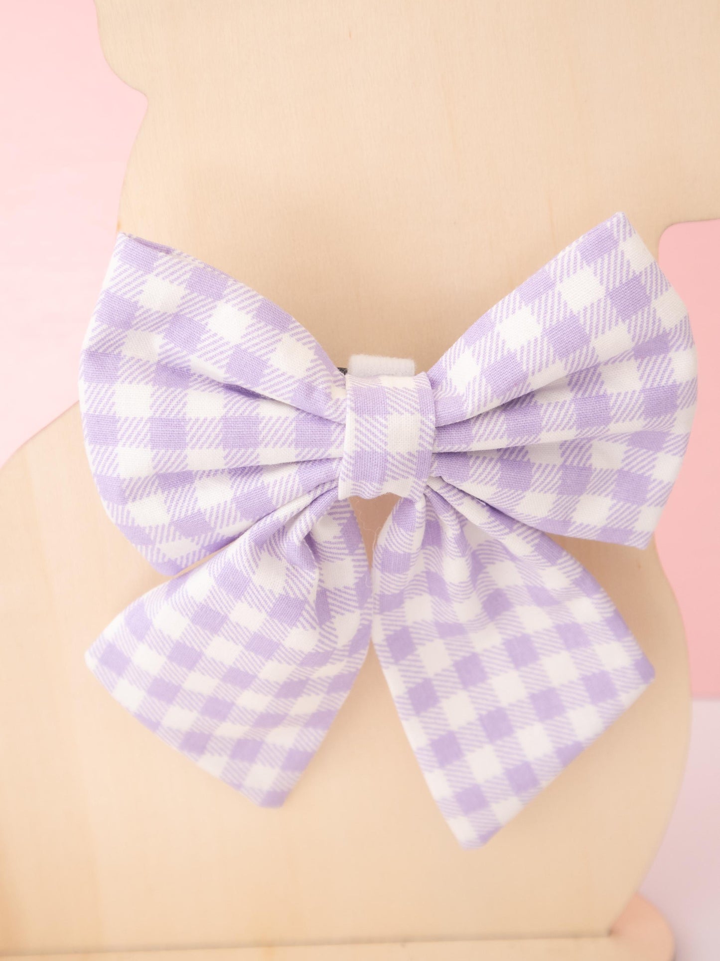 Lavender Gingham Pet Sailor Bow