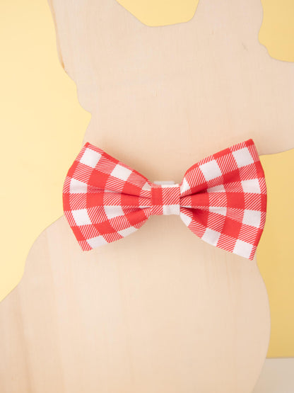 Red Gingham Pet Bow Tie