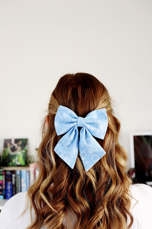 Blue Dinosaur Hair Bow