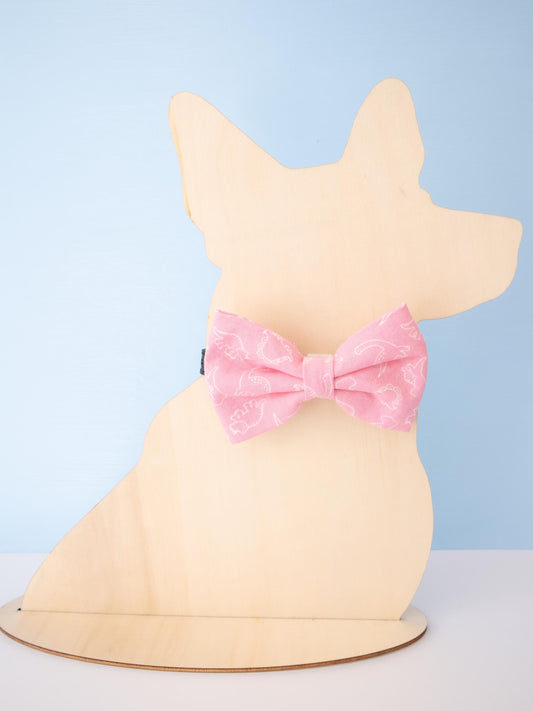 Pink Dinosaur Pet Bow Tie