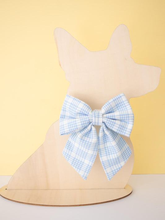 Blue Plaid Pet Sailor Bow