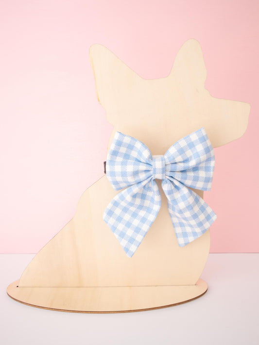Bluebell Gingham Pet Sailor Bow