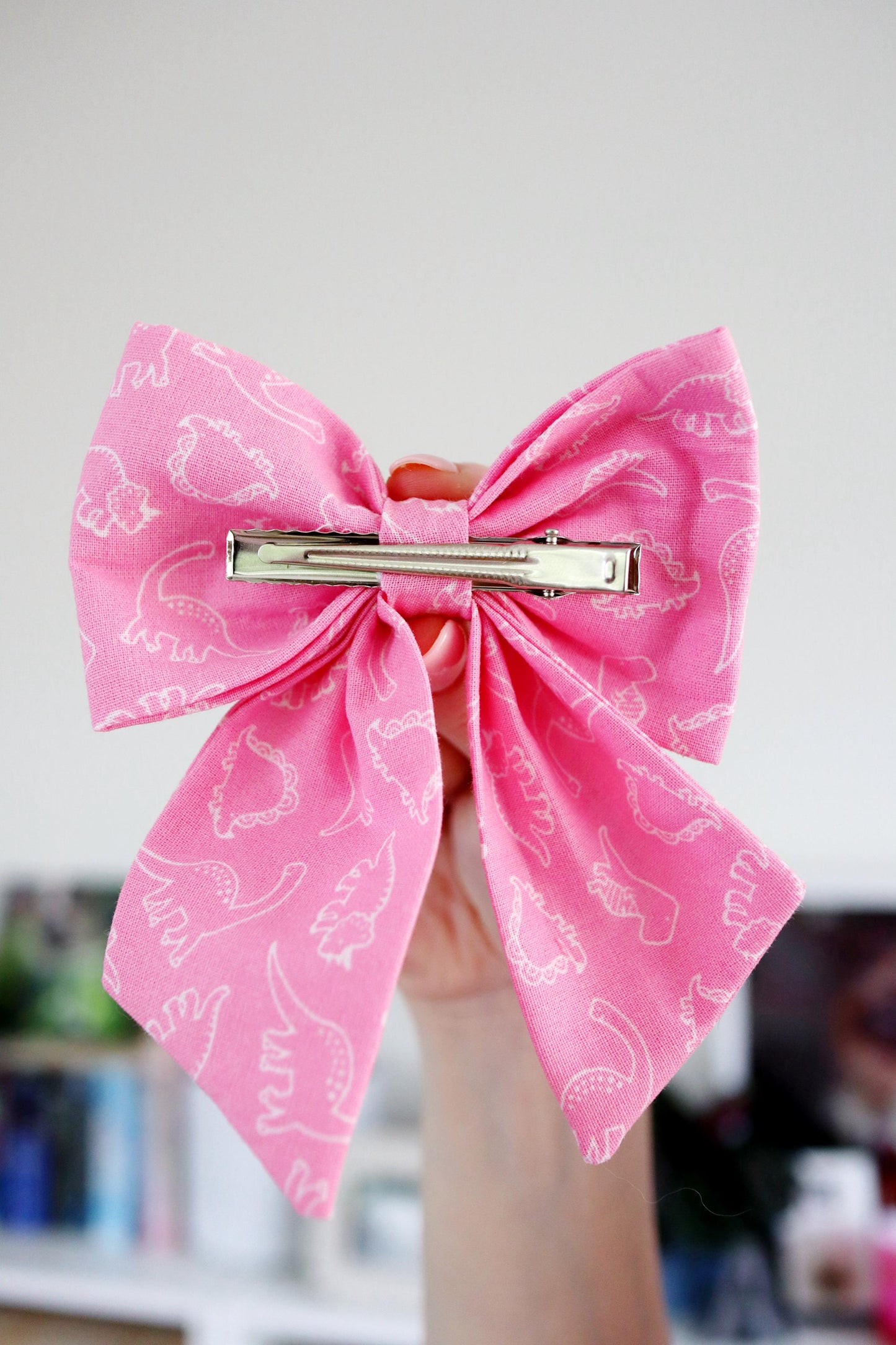 Pink Dinosaur Hair Bow
