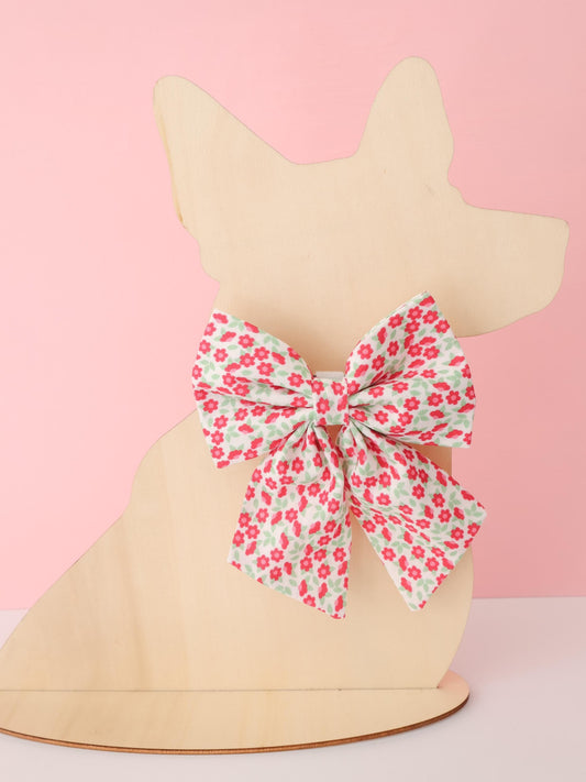 Red Blossom Pet Sailor Bow