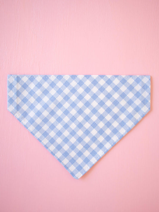 Bluebell Gingham Over the Collar Bandana