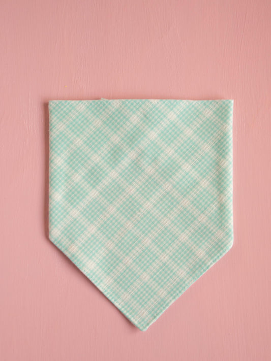 Mint Green Plaid Snap Bandana