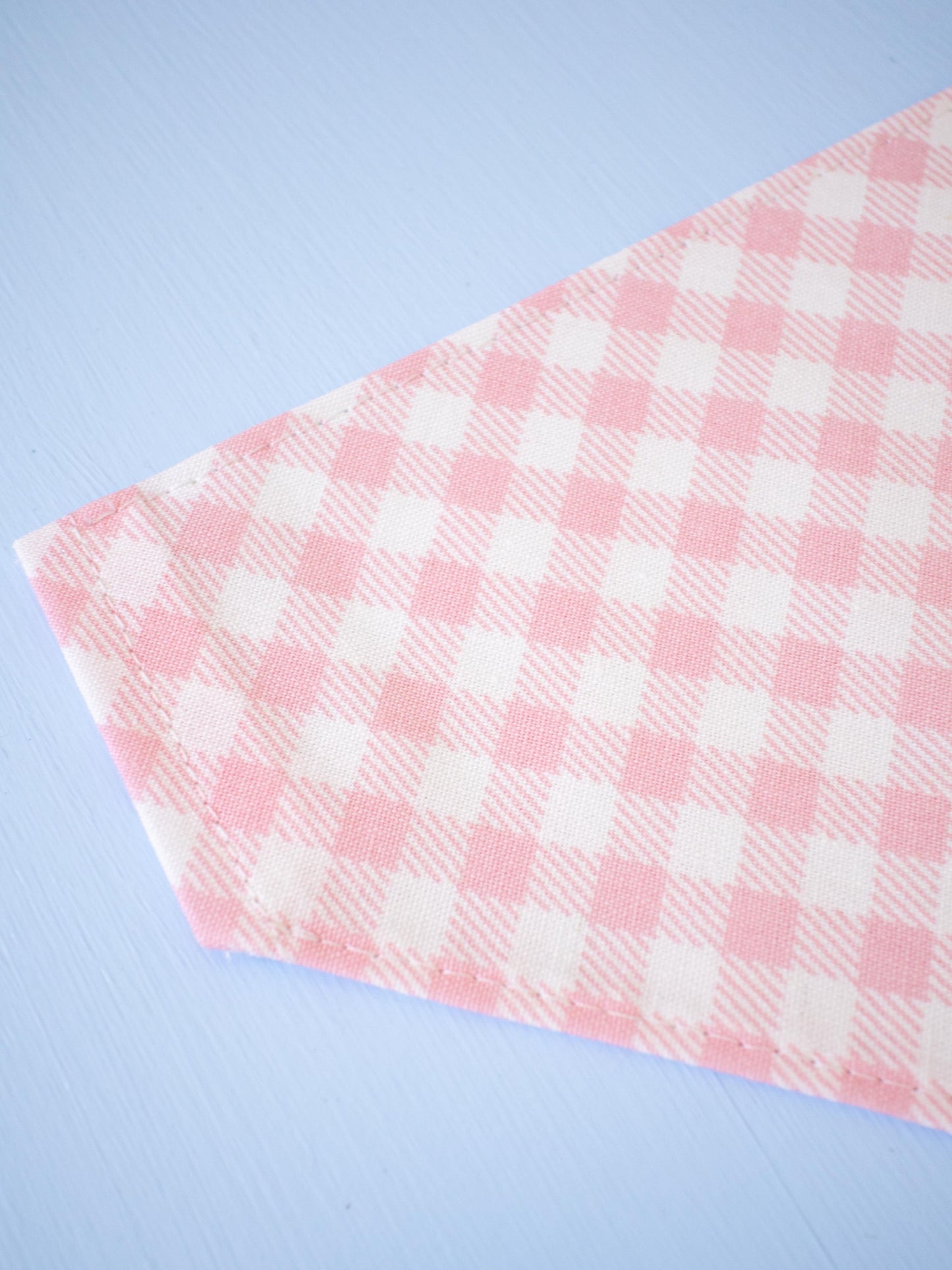 Strawberry Pink Gingham Over the Collar Bandana