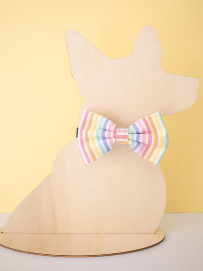 Pastel Rainbow Stripe Pet Bow Tie