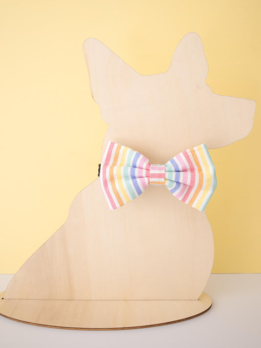 Pastel Rainbow Stripe Pet Bow Tie