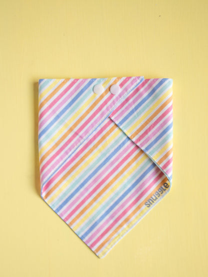 Pastel Rainbow Stripe Snap Bandana