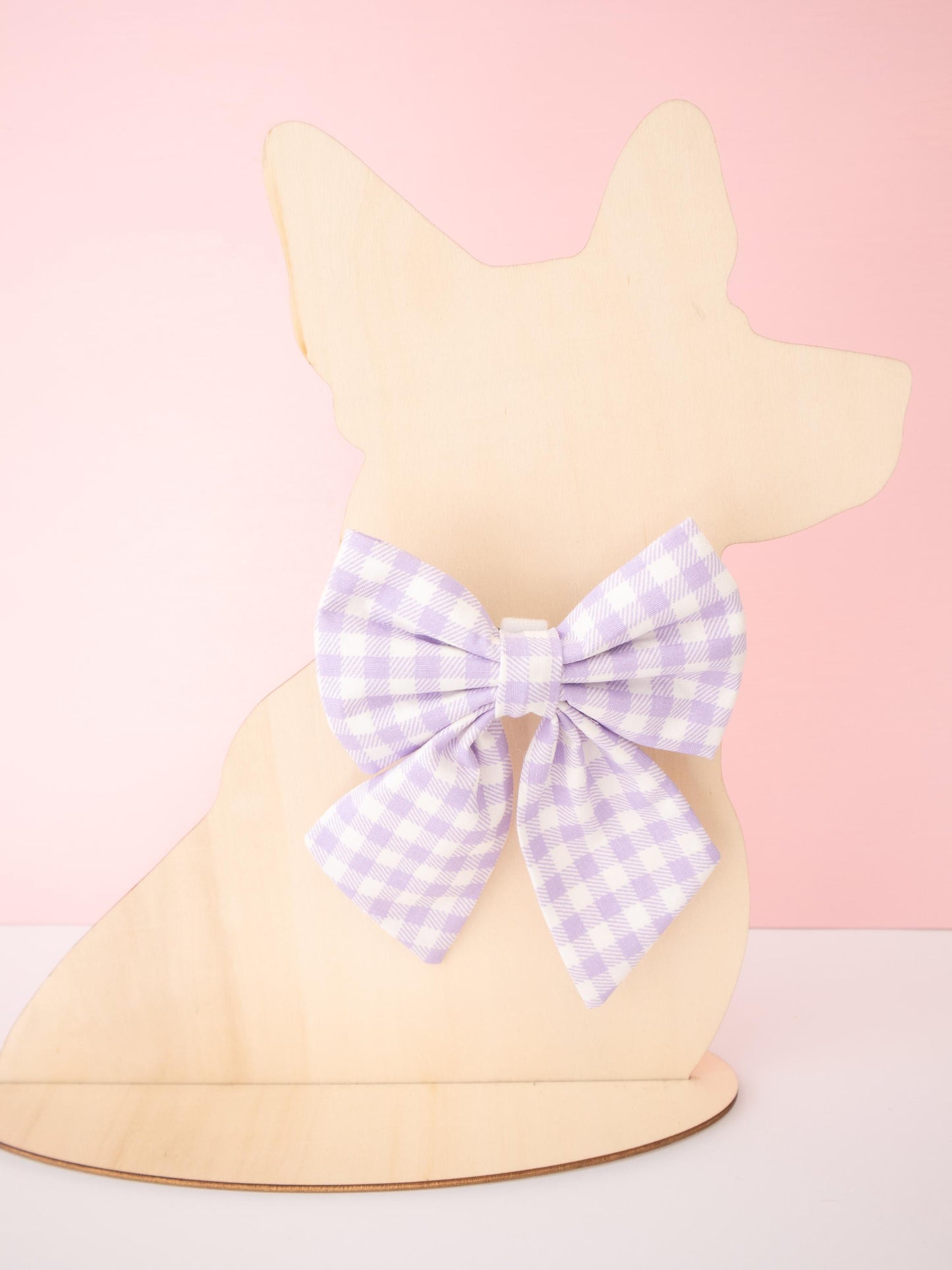 Lavender Gingham Pet Sailor Bow