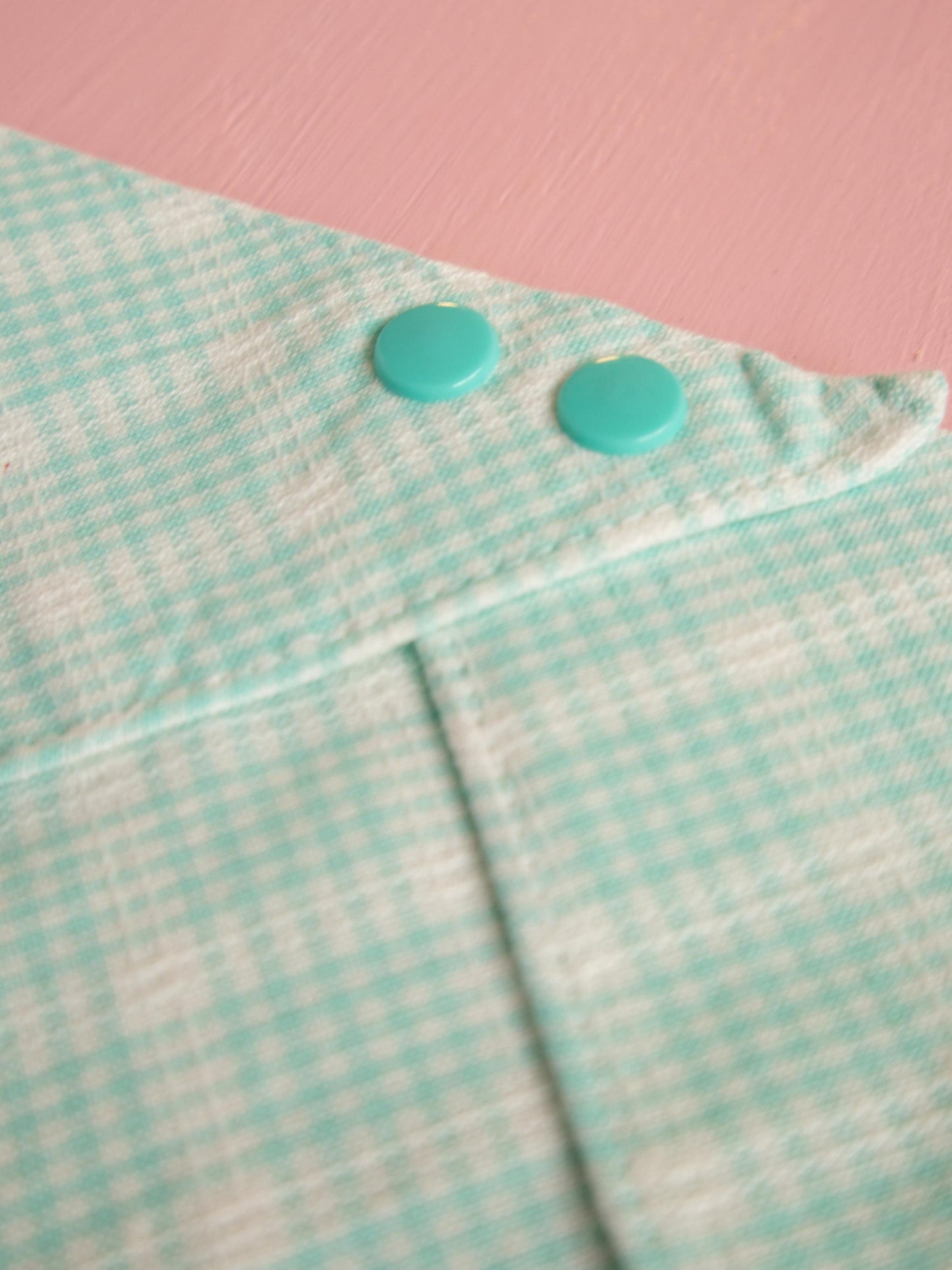 Mint Green Plaid Snap Bandana