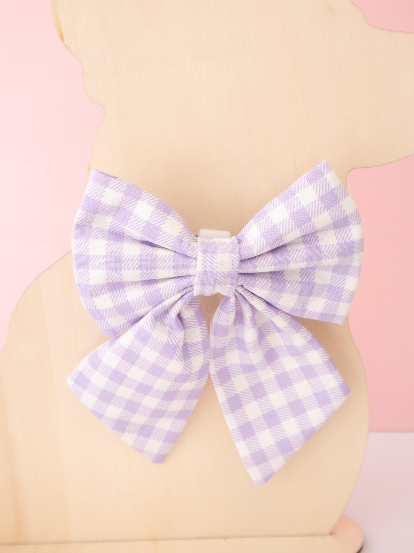 Lavender Gingham Pet Sailor Bow