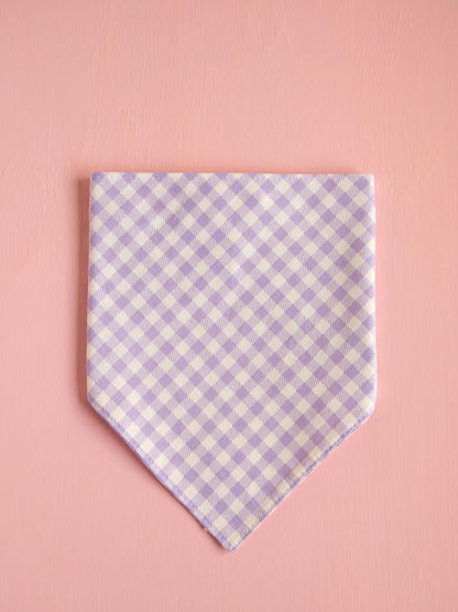 Lavender Gingham Snap Bandana