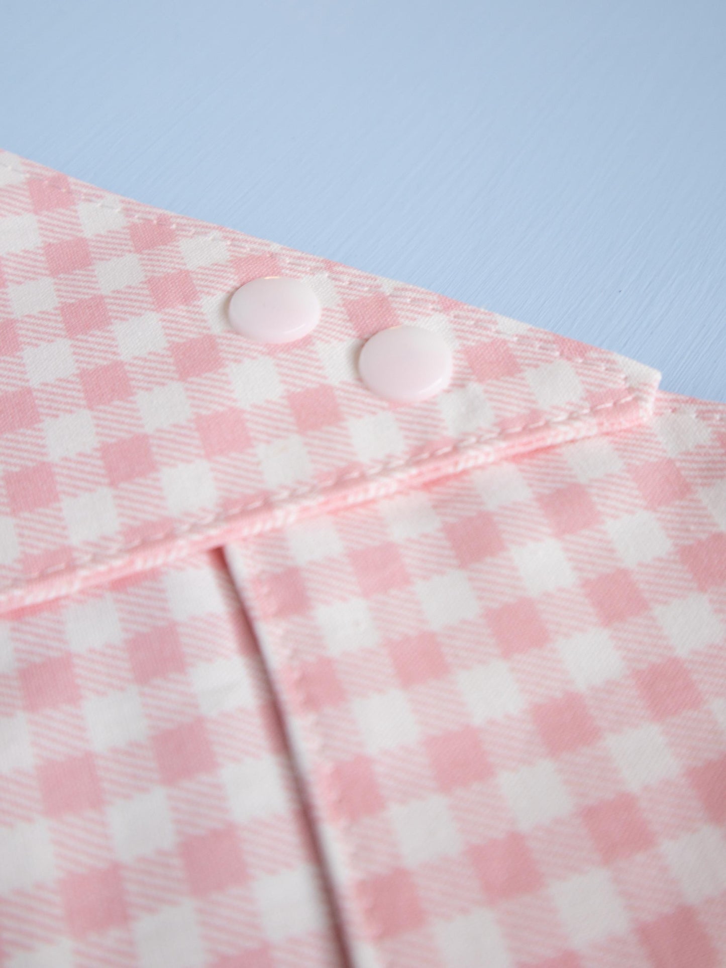 Strawberry Pink Gingham Snap Bandana