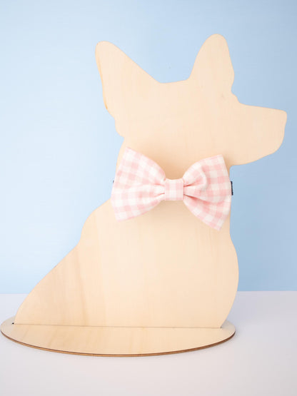 Strawberry Pink Gingham Pet Bow Tie
