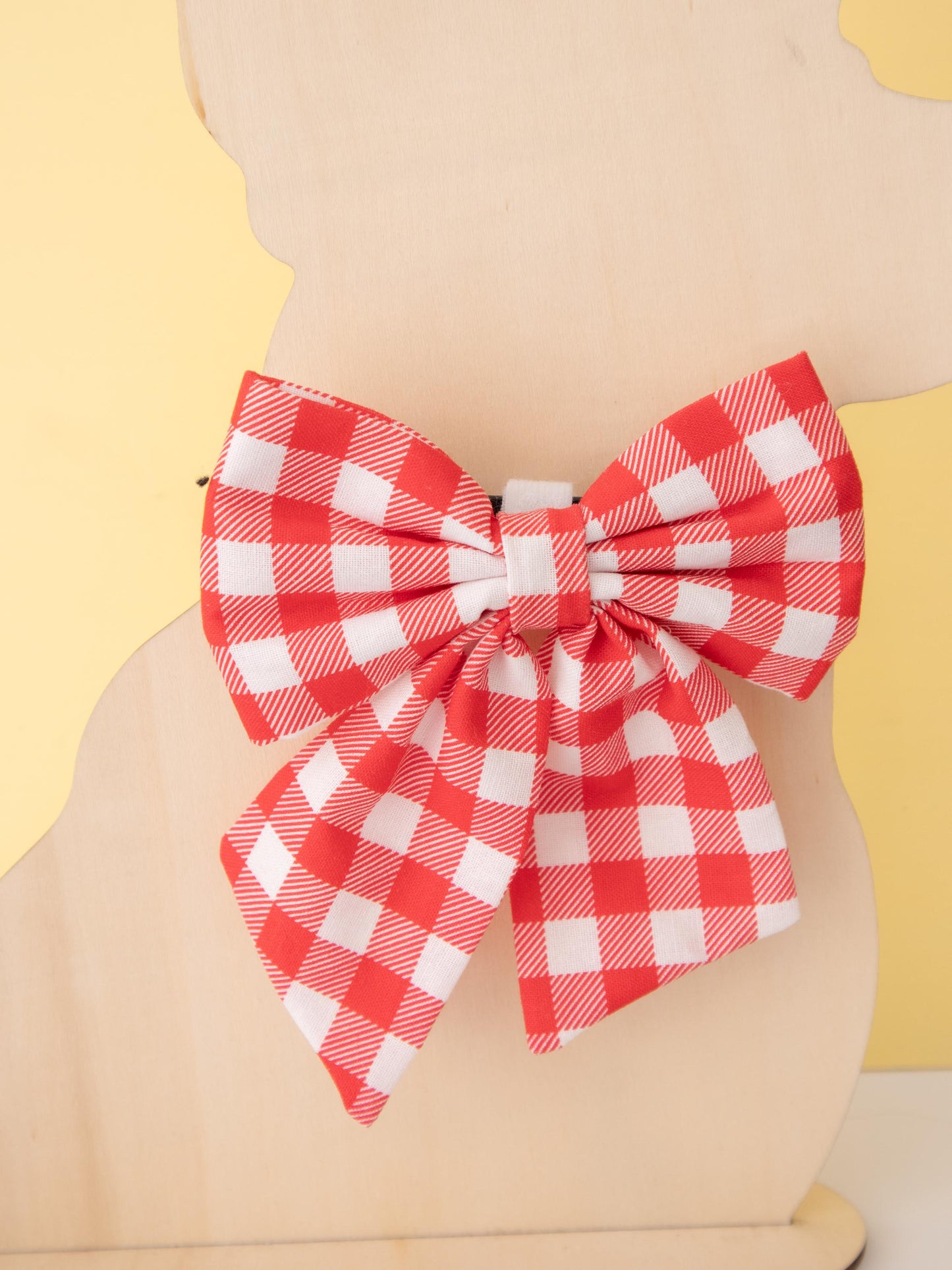 Red Gingham Pet Sailor Bow