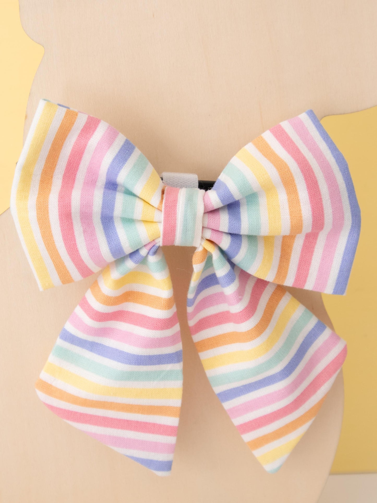 Pastel Rainbow Stripe Pet Sailor Bow