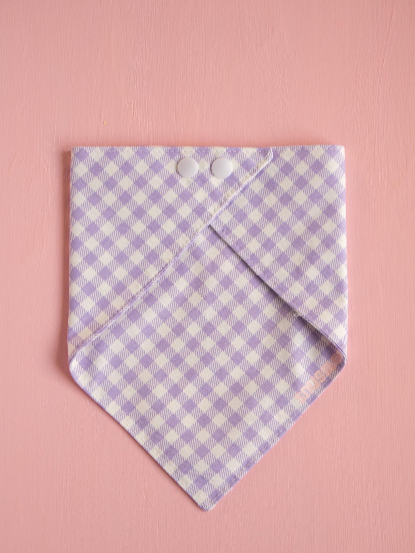 Lavender Gingham Snap Bandana