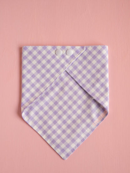 Lavender Gingham Snap Bandana