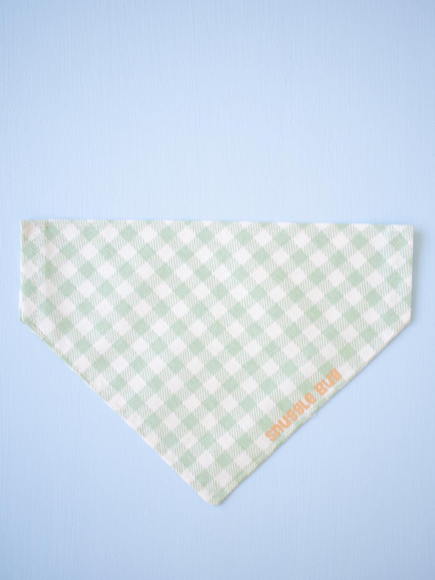 Sage Green Gingham Over the Collar Bandana
