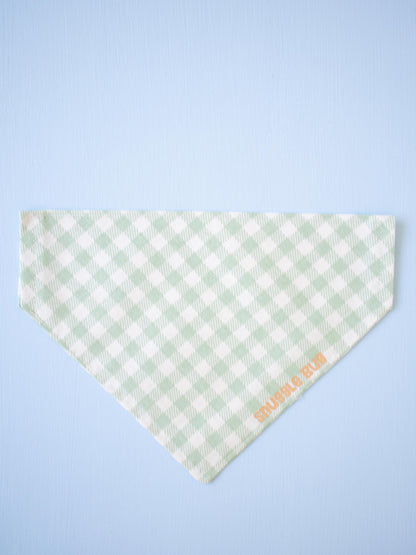 Sage Green Gingham Over the Collar Bandana