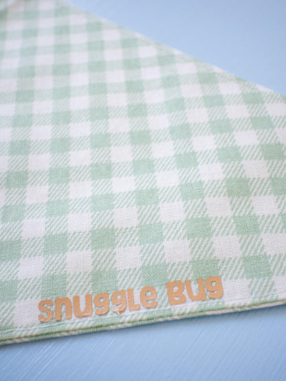 Sage Green Gingham Over the Collar Bandana