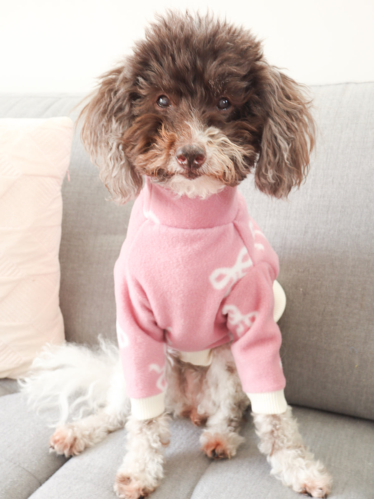Blush Bow Fleece Pet Jumper