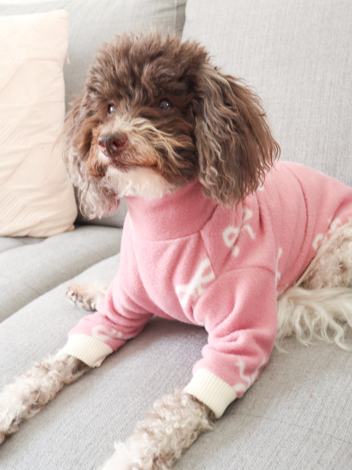 Blush Bow Fleece Pet Jumper