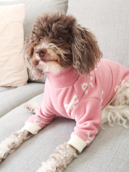 Blush Bow Fleece Pet Jumper