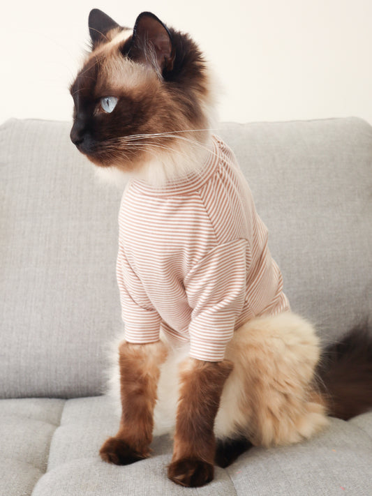 Beary Brown Stripe Long Sleeve Pet Shirt