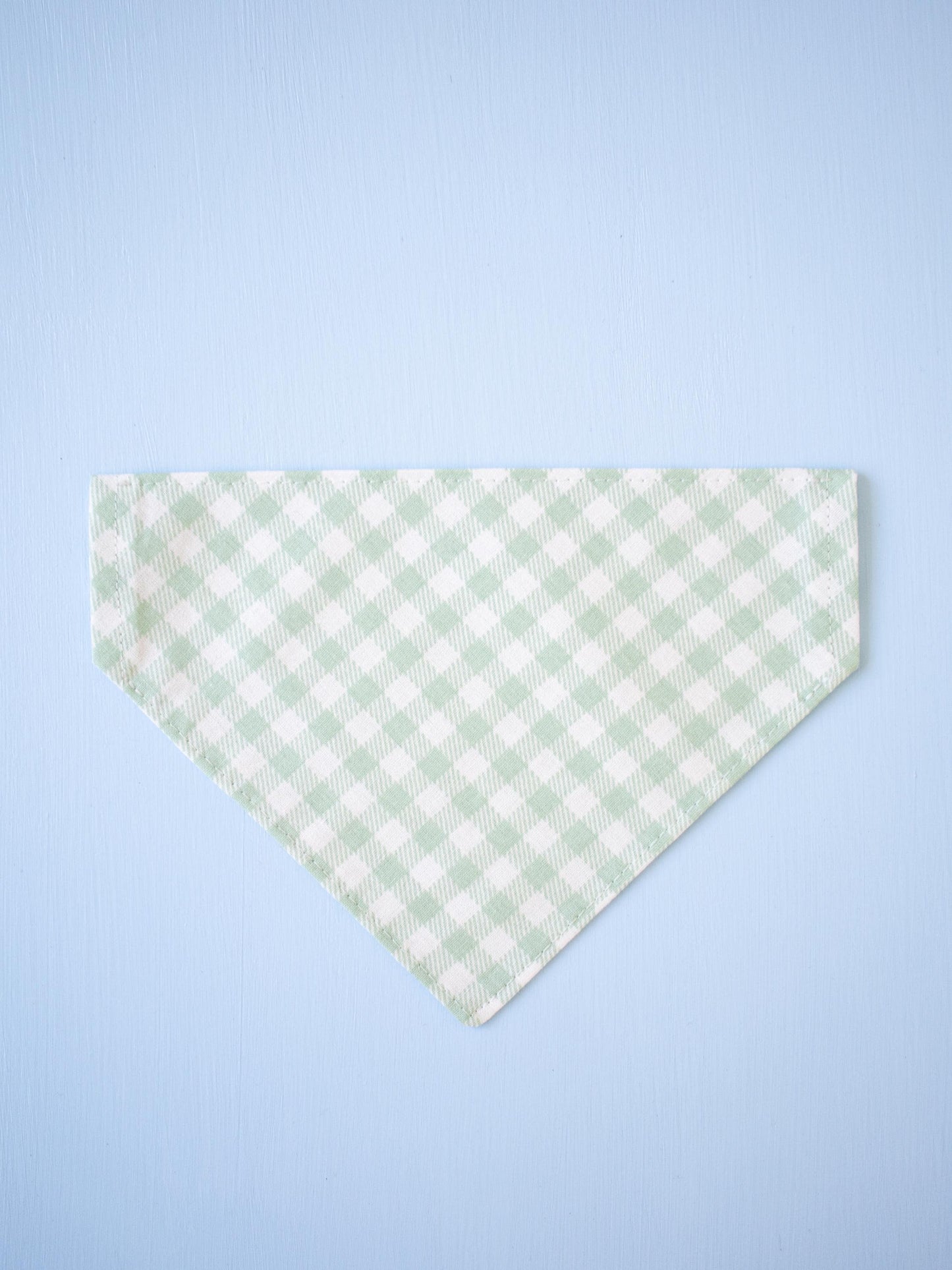 Sage Green Gingham Over the Collar Bandana