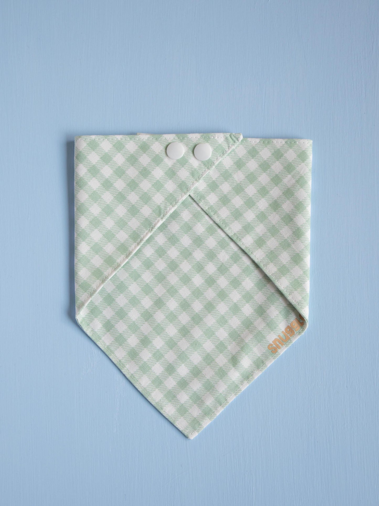 Sage Green Gingham Snap Bandana