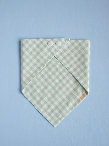 Sage Green Gingham Snap Bandana