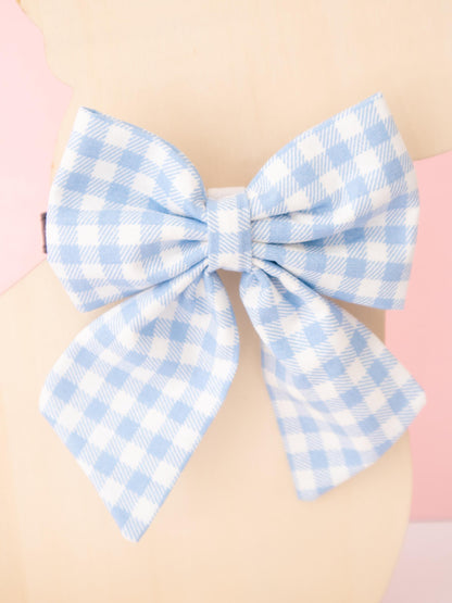 Bluebell Gingham Pet Sailor Bow