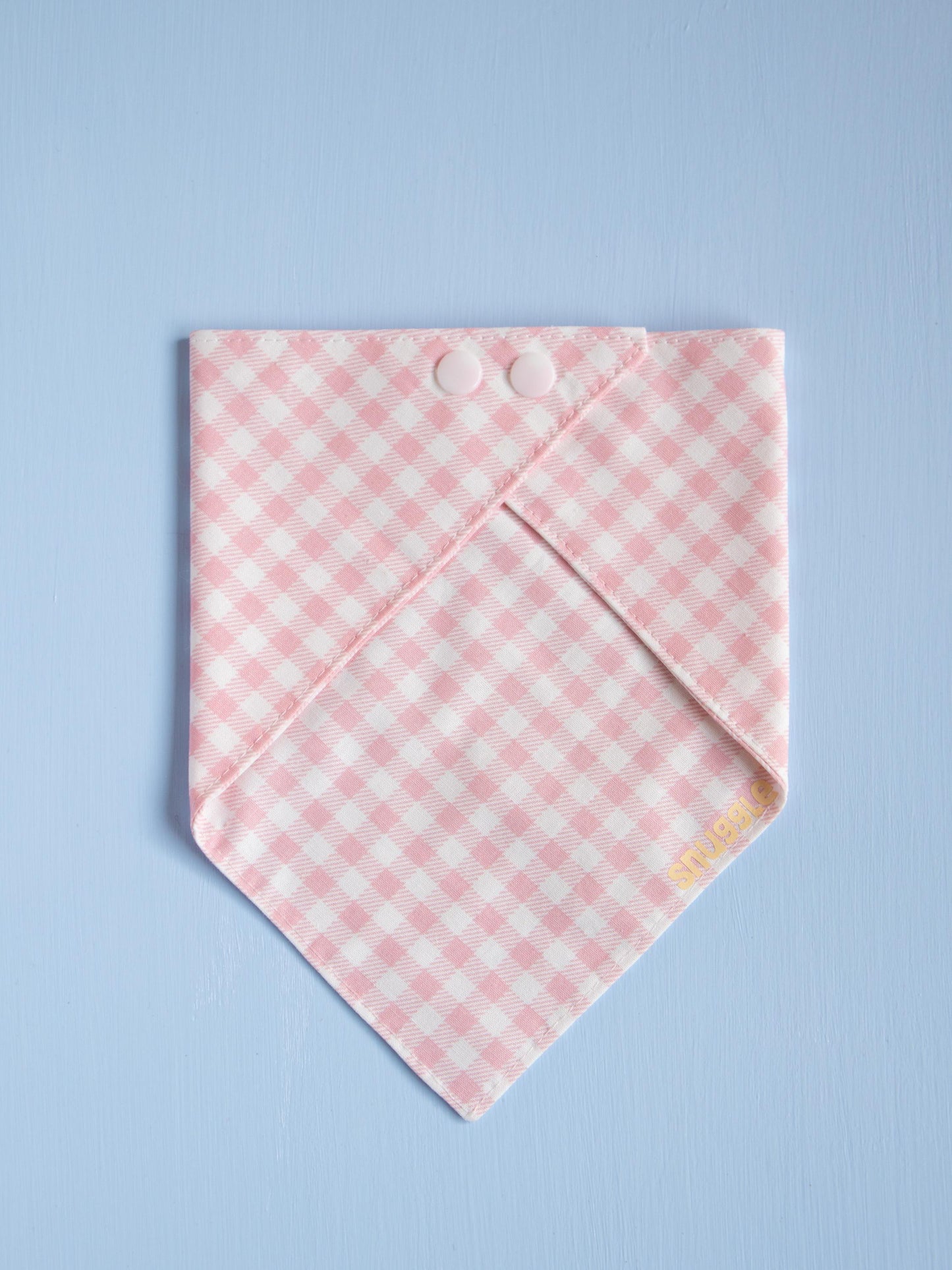 Strawberry Pink Gingham Snap Bandana