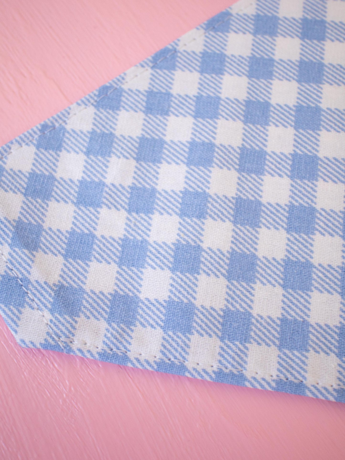Bluebell Gingham Over the Collar Bandana