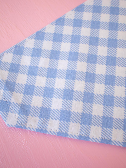 Bluebell Gingham Over the Collar Bandana